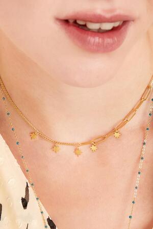 Halskette Sterne aus Edelstahl Silber h5 Bild3